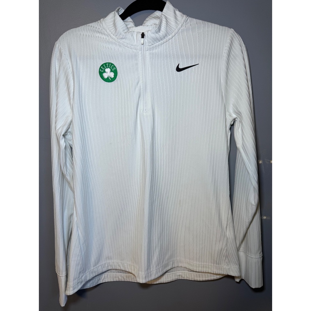 Nike Dri-FIT ADV Boston Celtics Quarter Zip Pullover White Mens Medium